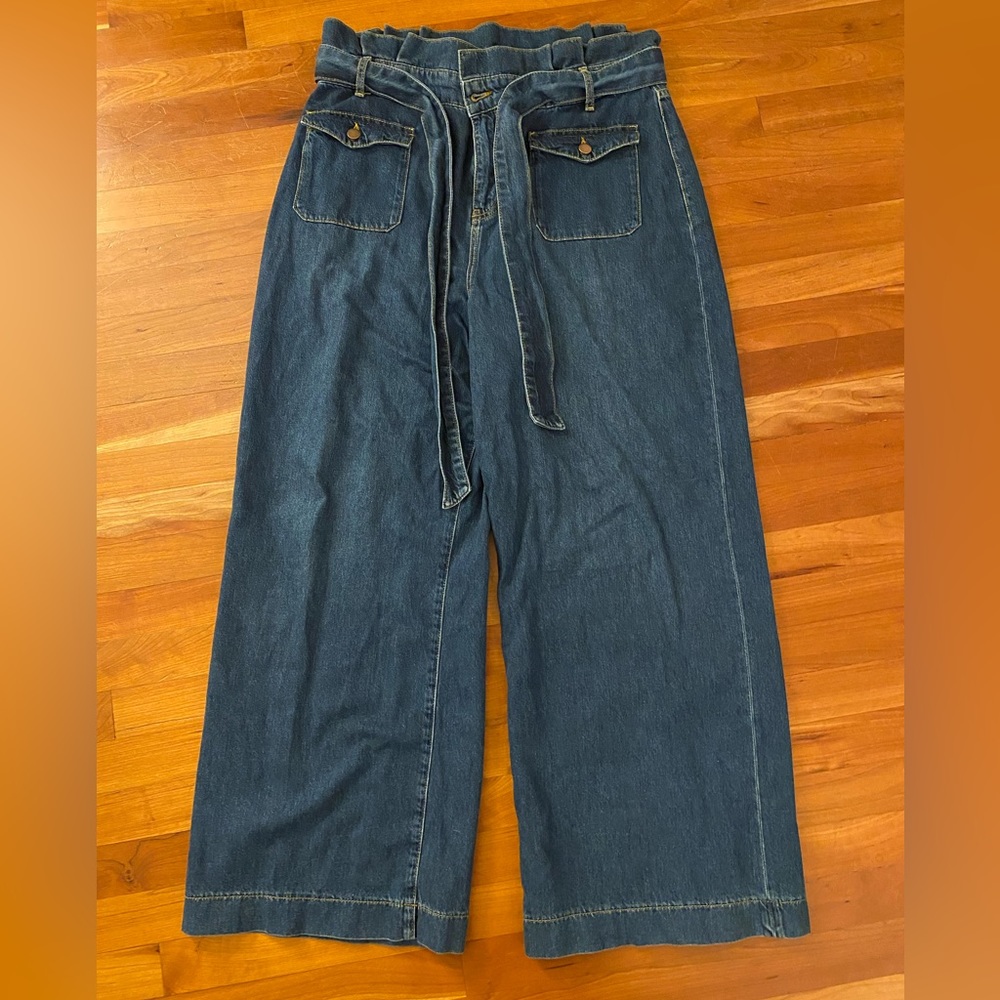 Boden paper bag wide leg jeans size US14 R